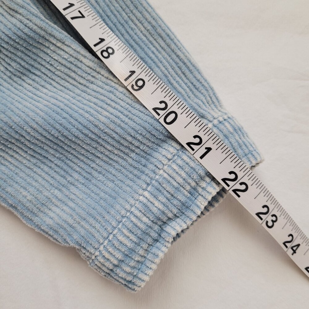 Simply Southern Corduroy Jacket Distressed Blue Long Sleeve Button Medium Boho - Picture 9 of 13